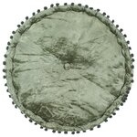 vidaXL Pouf Rond Velours 40x20 cm Vert