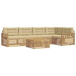 vidaXL Ensemble de canapés d'extérieur 6 pc Blanc et Beige Polyester