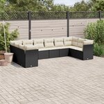 vidaXL Salon de jardin 10 Pièces avec coussins noir résine tressée
