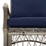 vidaXL Chaise de jardin avec coussins gris  dimensions 60 x 70 x 78 cm  faite en poly rotin.