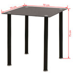 vidaXL Ensemble de table et chaise de salle à manger 3 pièces noir