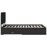 vidaXL Cadre de lit avec tiroir Noir 135 x 190 cm Bois d'ingénierie
