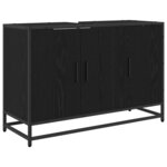 vidaXL Cabinet de salle de bain avec porte Chêne noir 90 x 33 x 60 cm