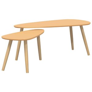 vidaXL Ensemble de tables basses 2 Pièces Bois de pin massif Marron
