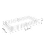 vidaXL Lit surélevé à gabion Acier galvanisé 200x100x20 cm