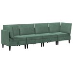 vidaXL Ensemble de meubles pour le salon 4 Pièces Vert Mer Velours
