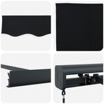 vidaXL Store Manuel Rétractable Noir 300x250 cm