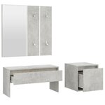 vidaXL Ensemble de meubles de couloir Gris béton Bois d'ingénierie