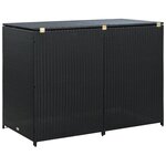 vidaXL Abris pour poubelle double Résine tressée Noir 148x80x111 cm