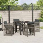 vidaXL Ensemble de salle à manger pour jardin 5 Pièces Gris polyrotin