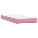 vidaXL Sommier à lattes de lit avec matelas et LED rose 80x220 cm velours