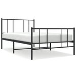 vidaXL Cadre de lit métal sans matelas avec pied de lit noir 80x200 cm