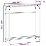 vidaXL Table Console avec étagère Chêne noir 75 x 19 5 x 75 cm