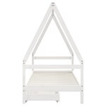vidaXL Cadre de lit enfant tiroirs blanc 80x200 cm bois de pin massif