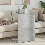 vidaXL Table d'appoint Gris béton 45 x 40 x 62 5 cm Bois d'ingénierie