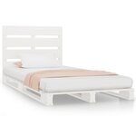 vidaXL Cadre de lit Blanc 75x190 cm Bois pin massif Petit simple