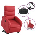 vidaXL Fauteuil inclinable électrique rouge similicuir