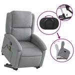 vidaXL Fauteuil de massage inclinable Gris clair Tissu