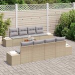 vidaXL Ensemble de canapé de jardin 7 Pièces beige et gris clair