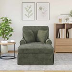 vidaXL Chaise lounge avec jupe avec coussin Vert 157 x 91 x 91 cm ARES