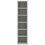 vidaXL Armoire à CD Gris béton 21x20x88 cm Bois d'ingénierie