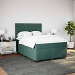 vidaXL Sommier à lattes de lit et matelas Vert foncé 160x200cm Velours