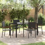 vidaXL Ensemble de salle à manger pour jardin 5 Pièces Noir