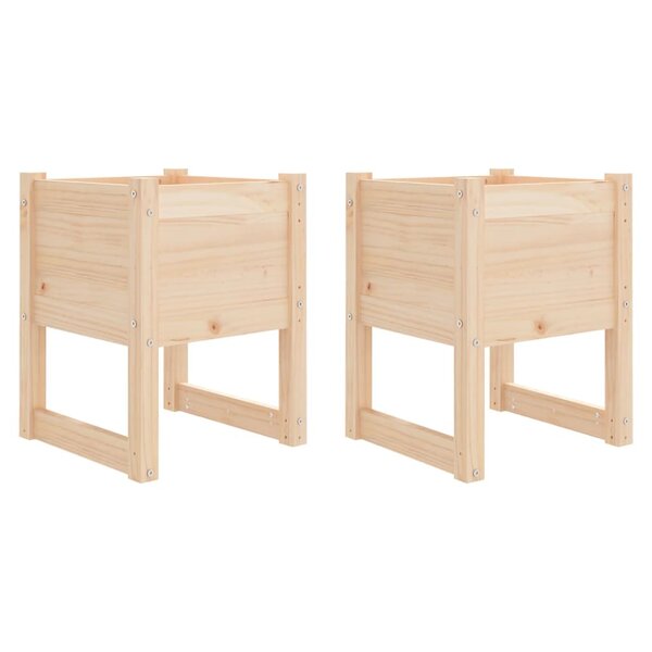 vidaXL Jardinières 2 Pièces 40x40x52 5 cm Bois massif de pin
