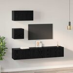 vidaXL Ensemble meuble TV 4 Pièces Chêne noir 80 x 30 x 30 cm