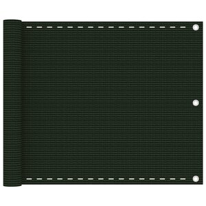 vidaXL Écran de balcon Vert foncé 75x300 cm PEHD