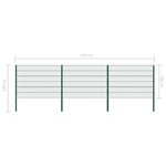 vidaXL Panneau de clôture avec poteaux Fer 5 1 x 1 2 m Vert