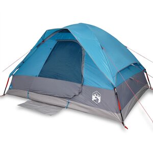 vidaXL Tente de camping à dôme 4 personnes bleu imperméable