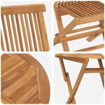 vidaXL Set de bistro de jardin pliant en 3 pièces en bois d'acacia massif