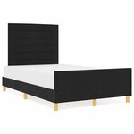 vidaXL Cadre de lit avec tête de lit Noir 120 x 190 cm tissu