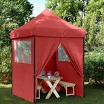 vidaXL Tente de fête 200 x 200 x 306 cm Bordeaux Tissu Oxford