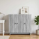 vidaXL Buffet Sonoma gris 89 x 34 5 x 80 cm Bois d'ingénierie