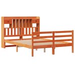 vidaXL Lit bibliothèque sans matelas cire marron 160x200 cm pin massif