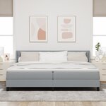 vidaXL Lit Box Spring avec matelas - Gris clair - 200 x 200 cm - Tissu