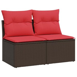 vidaXL Salon de jardin avec coussins 2Pièces marron résine tressée acacia