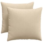 vidaXL Coussins de canapé 2 Pièces Crème 45 x 45 cm tissu
