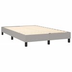 vidaXL Sommier à lattes de lit matelas LED gris clair 120x190 cm tissu