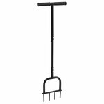 vidaXL Outil aérateur de pelouse Noir 95 x 27 cm Plastique