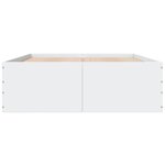 vidaXL Cadre de lit blanc 135x190 cm bois d'ingénierie