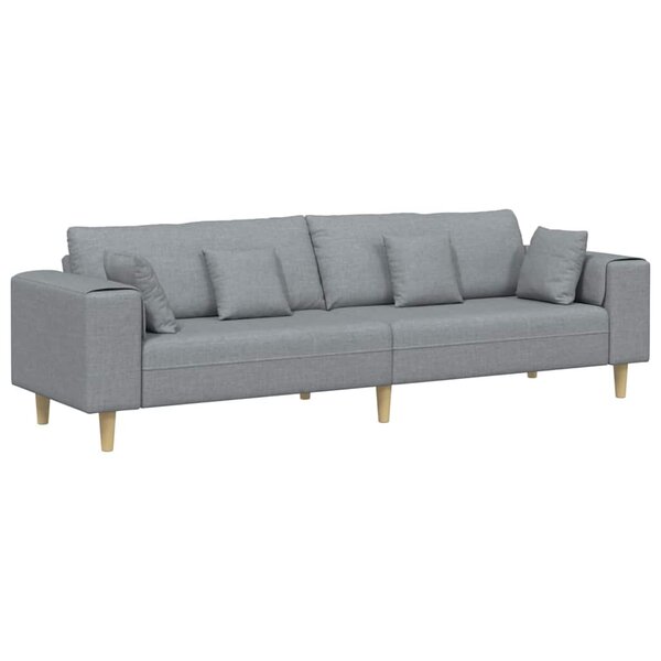 vidaXL Canapé avec coussin Gris clair 250 x 77 x 76 cm tissu