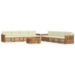 vidaXL Ensemble de canapés d'extérieur 9 pc Naturel et Crème