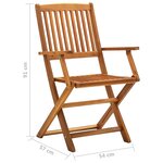 vidaXL Chaises pliables d'extérieur lot de 2 Bois d'acacia solide