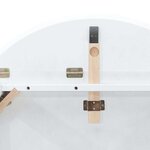 vidaXL Table à manger blanc bois massif et caoutchouc