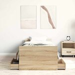 vidaXL Cadre de lit sans matelas chêne sonoma 100x200 cm