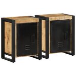 vidaXL Tables de chevet 2 Pièces bois de manguier massif brut