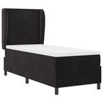 vidaXL Lit à ressorts avec matelas noir 80 x 200 cm en velours